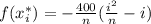 f(x^{*}_{i})=-\frac{400}{n}(\frac{i^{2}}{n}-i)