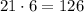 21\cdot 6=126