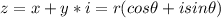 z = x + y * i = r(cos\theta +isin\theta)