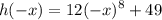 $ h(-x) = 12(-x)^8 +49 $