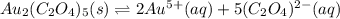 Au_2(C_2O_4)_5(s)\rightleftharpoons 2Au^{5+}(aq)+5(C_2O_4)^{2-}(aq)