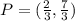 P = (\frac{2}{3} , \frac{7}{3} )