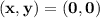 \mathbf{(x,y)= (0,0)}