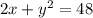 2x+y^{2} = 48