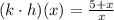 (k\cdot h)(x)=\frac{5+x}{x}