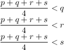 \dfrac{p+ q+ r+ s}4