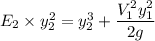 E_2 \times y_2^2 =y^3_2 + \dfrac{ {V_1^2y_1^2}}{2g}