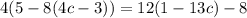 4(5-8(4c-3))=12(1-13c)-8