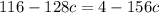 116-128c=4-156c