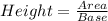 Height = \frac{Area}{Base}