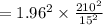 = 1.96^2\times \frac{210^2}{15^2}
