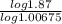 \frac{log 1.87}{log 1.00675}