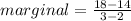 marginal=\frac{18-14}{3-2}