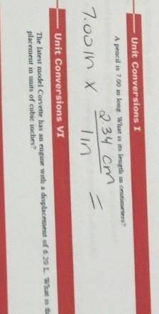 A pencil is 7 in Long what is its length in centimeters