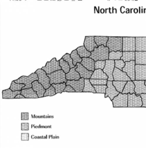 Which region of nc is between tennessee and the Piedmont region