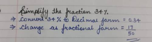 Simplify the fraction 34%