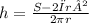 h =  \frac{S - 2πr²}{2\pi r}