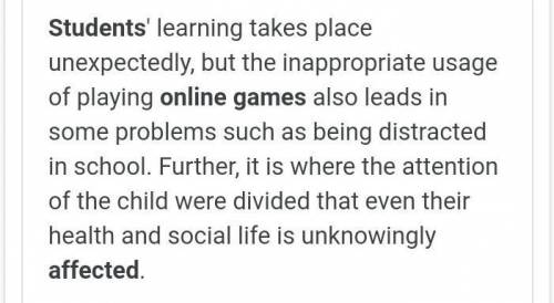 How does online gaming affect the health of the student