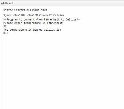 Write a program that convert a temperature in Fahrenheit to the equivalent temperature in Celsius. T