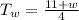 T_w = \frac{11 + w}{4}