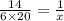 \frac{14}{6\times 20} = \frac{1}{x}