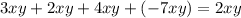 3xy+2xy+4xy+(-7xy)=2xy