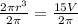 \frac{2\pi r^3}{2\pi} = \frac{15V}{2\pi}