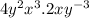 4 y^{2}  x^{3}. 2x y^{-3}