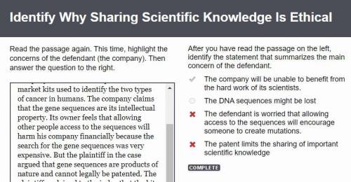 After you have read the passage on the left,

identify the statement that summarizes the main
concer