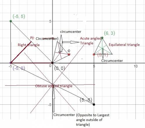 If the circumcenter of a triangle lies o the triangle then what type of triangle is it a. acute  b.r