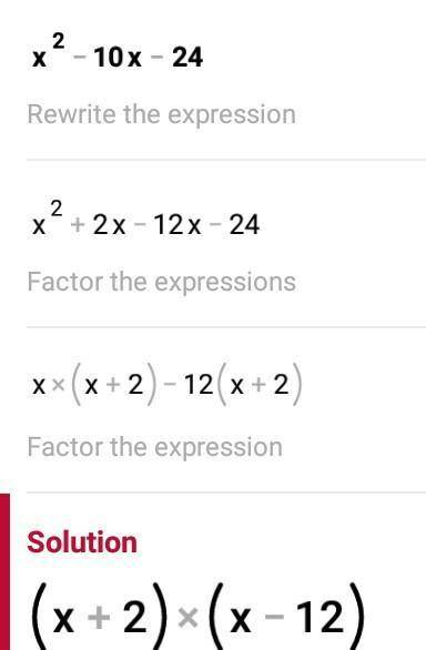 Factor: x^{2} -10x-24