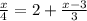 \frac{x}{4}=2+\frac{x-3}{3}