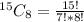 ^{15}C_8 = \frac{15!}{7! * 8!}