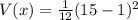 V(x)=\frac{1}{12} (15-1)^{2}