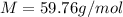 M=59.76g/mol