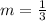 m=\frac{1}{3}