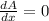 \frac {dA}{dx}=0