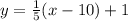 y= \frac{1}{5}(x-10)+1