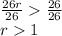 \frac{26r}{26}\frac{26}{26}\\  r1