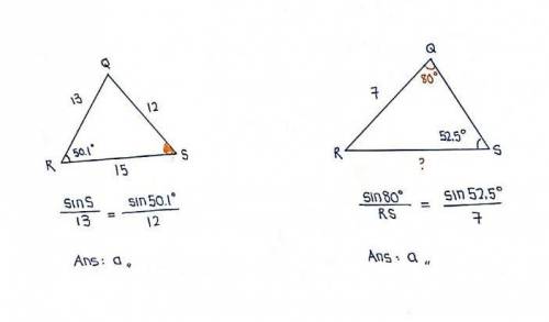 PLEASE HELP

1) Which of the following equations could be solved to determine the measure of ∠S? IMA