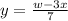 y =  \frac{w - 3x}{7}