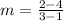 m=\frac{2-4}{3-1}