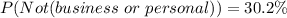 P(Not(business\ or\ personal)) = 30.2\%