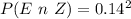 P(E \ n\  Z) =  0.14^2