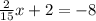 \frac{2}{15}x + 2 = -8