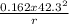 \frac{0.162 x 42.3^{2} }{r}