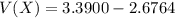 V(X) = 3.3900 -  2.6764