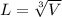 L = \sqrt[3]{V}