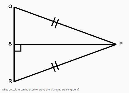 What postulate can be used to prove the triangles are congruent?  sas hl