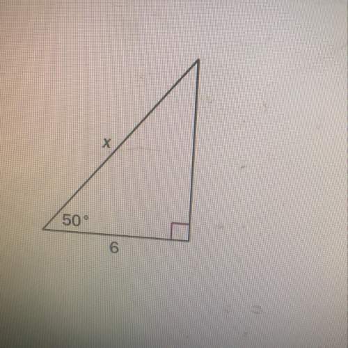 Find the value of x to the nearest tenth. a.5.0 b.7.2 c.6.2 d.9.3